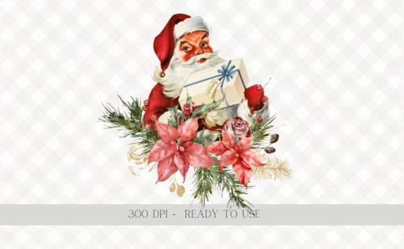 Download Christmas Vintage Santa Wreath PNG - Premium Resources